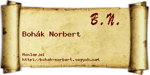 Bohák Norbert névjegykártya