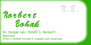 norbert bohak business card